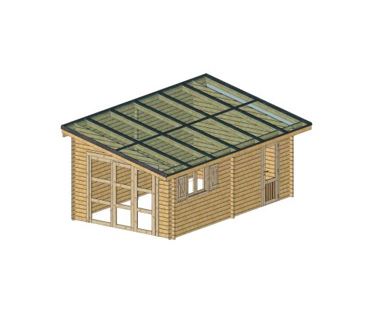 Abri photovoltaïque Lumibois, THT bardage 42mm, 5.70 x 3.49 m, 19,89 m²