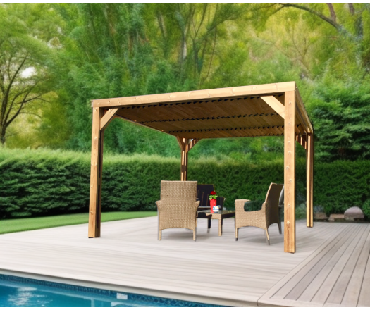 Pergola Thermauvent avec vantelles mobiles sur le toit, THT, 3.10 x 3.40 m, 10.5m²