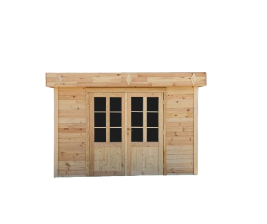 Abri Kylian mono pente, Madriers épicéa 28mm, 3.00 x 3.00m, 9.00m²