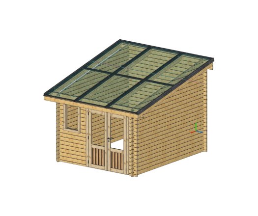Abri photovoltaïque Lumibois, Epicéa madriers 42mm, 3.48 x 3.81 m, 13.26 m²