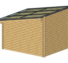 Abri photovoltaïque Lumibois, Epicéa madriers 42mm, 3.48 x 3.81 m, 13.26 m²