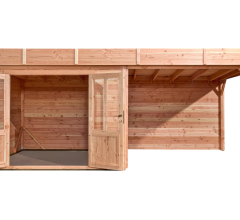 Abri avec bûcher Diane, Douglas Madriers 28mm, 5.75 x 3.00m, 17.25m²
