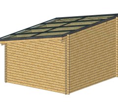 Abri photovoltaïque Lumibois, THT bardage 42mm, 3.80 x 3.49 m, 13,26 m²