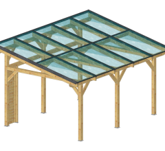 Carport photovoltaïque Wattoit, THT 120 x 120 mm, 3,75 x 4,67 m, 17.51m²