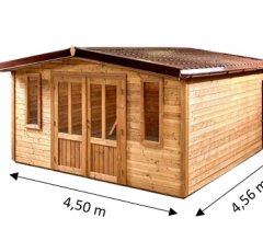 Abri Théo sans plancher, THT Madriers 28mm, 4.00 x 4.00m, 16.00m²