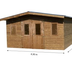 Abri Thermabri, THT Madriers 28mm, 4.30 x 4.60, 19.70m²