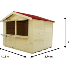 Echoppe marchande Sylva, 4.00 x 2.40 m, 9.6m²