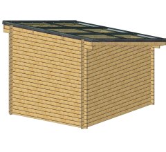 Abri photovoltaïque Lumibois, Epicéa madriers 42mm, 3.48 x 3.81 m, 13.26 m²