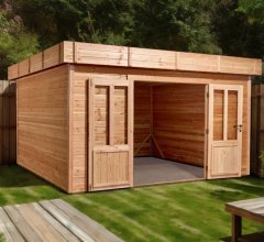 Abri David, Douglas Madriers 28mm, 3.76 x 3.76m, 14.14m²
