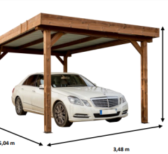 Carport Thones, THT section 40 x 140mm//40 x 120mm, 3.00 x 4.60m, 17.50m²