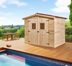 Abri Eden, Epicéa panneaux 16mm, 2.70 x 1.90m, 5.00m²