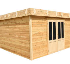 Abri Kylian mono pente, Madriers épicéa 28mm, 3.76 x 3.70m, 13.91m²