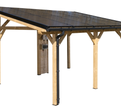 Carport photovoltaïque Wattoit, THT 120 x 120 mm, 3,75 x 4,67 m, 17.51m²