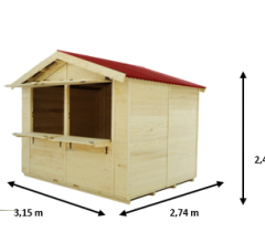 Echoppe marchande Sylva, 3.00 x 2.40 m, 7.2m²