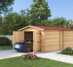 Garage Dorna, Epicéa Madriers 28mm, 3.50 x 5.40m, 19m²
