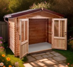 Abri David, Douglas Madriers 20mm, 3.00 x 1.65m, 4.95m²