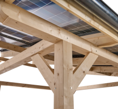 Carport photovoltaïque Wattoit, THT 120 x 120 mm, 3.75 x 4.63m, 17.51 m²