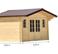 Abri Noé, épicéa massif 42mm, 4.3 x 3.8m, 16m² - NOS40F30.02