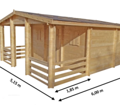 Abri Naira, Madriers 42mm, 5.20 x 6.00m, 30m² - NAR5059.02L