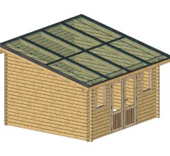 Abri photovoltaïque Lumibois, THT bardage 42mm, 3.80 x 3.49 m, 13,26 m²