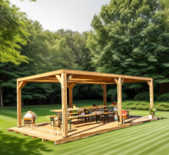 Pergola Thermauvent avec ventelles, THT, 3.40 x 6.20m, 21.10m²