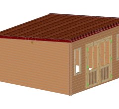 Abri Daniel toit multidirectionnel, Douglas Madriers 28mm, 4.00 x 4.00m, 16.00m²