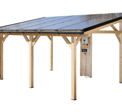 Carport photovoltaïque Wattoit, THT 120 x 120 mm, 3,75 x 4,67 m, 17.51m²