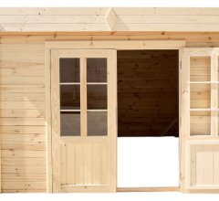 Abri Kylian mono pente, Madriers épicéa 28mm, 3.00 x 2.00m, 6.00m²