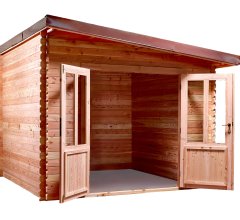 Abri Daniel toit multidirectionnel, Douglas Madriers 28mm, 3.00 x 3.00m, 9.00m²