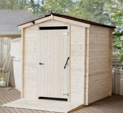 Toilette sèche PMR, Epicéa en Madriers 20 mm, 2.10 x 2.21m, 4.64m²