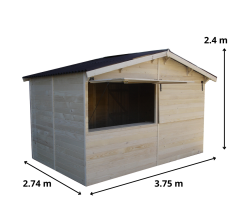 Echoppe marchande Sylva, 3.60 x 2.40 m, 8.6m²