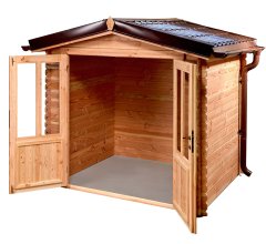 Abri David, Douglas Madriers 20mm, 2.35 x 2.13m, 5.00m²