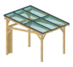Carport photovoltaïque Wattoit 3kWc, 120 x 120 mm, 3.75 x 3.52 m, 13.20m²