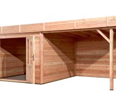 Abri avec bûcher Diane, Douglas Madriers 28mm, 5.75 x 3.00m, 17.25m²