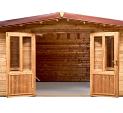 Abri Théo sans plancher, THT Madriers 28mm, 4.00 x 4.00m, 16.00m²
