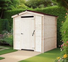 Toilette sèche, Epicéa en Madriers 20 mm, 2.10 x 2.21m, 4.64m², sans plancher