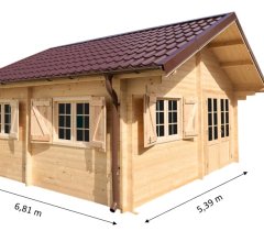 Abri Nathan, Epicéa massif 42mm, 5.4 x 6,8m, 36m² - NAR50F60.02
