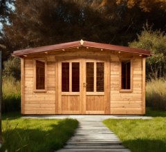 Abri Théo sans plancher, THT Madriers 28mm, 4.00 x 4.00m, 16.00m²