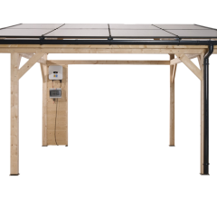 Carport photovoltaïque Wattoit, THT 120 x 120 mm, 3.75 x 4.63m, 17.51 m²