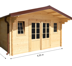 Abri Noé, épicéa massif 42mm, 4.3 x 5.8m, 25m² - NOS40F50.02