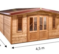 Abri Thania, THT Madriers 28mm, 4.00 x 5.00m, 20.00m²