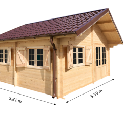 Abri Nathan, Epicéa massif 42mm, 5.4 x 5,8m, 31m² - NAR50F50.02