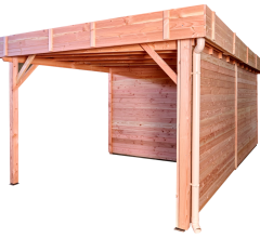 Abri avec bûcher Diane, Douglas Madriers 28mm, 5.75 x 3.00m, 17.25m²