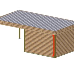 Abri Thibault avec bûcher, THT Madriers 19mm, 3.00 x 3.50m + 2.75 x 3.50m , 20.13m²