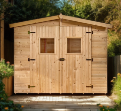 Abri Eden, Epicéa panneaux 16mm, 2.70 x 1.90m, 5.00m²