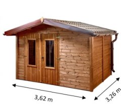 Abri Théo, THT Panneaux 19mm, 3.16 x 2.40m, 7.58m²