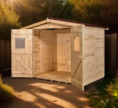 Abri Eden, Epicéa panneaux 16mm, 2.70 x 1.90m, 5.00m²