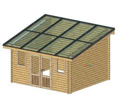 Abri photovoltaïque Lumibois, THT bardage 42mm, 3.80 x 3.49 m, 13,26 m²