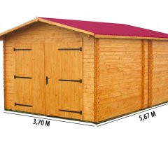 Garage Dorna, Epicéa Madriers 28mm, 3.50 x 5.40m, 19m²