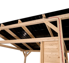 Carport photovoltaïque Wattoit, THT 120 x 120 mm, 3.75 x 4.63m, 17.51 m²